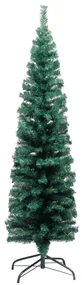 vidaXL Kunstkerstboom met LED's en kerstballen smal 150 cm groen
