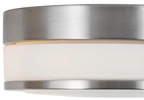 Moderne buiten plafondlamp staal 23 cm IP44 - Flavi Modern E27 IP44 Buitenverlichting rond