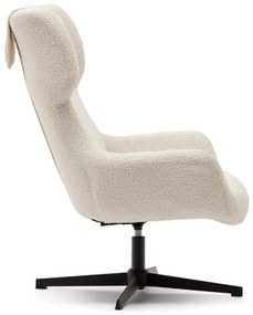 Kave Home Zalina Draaibare Fauteuil Wit Boucle