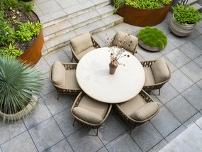 4 Seasons Outdoor Biarritz low dining tuinstoel amber Tuinstoel   beige weerbestendig