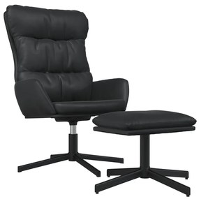 vidaXL Relaxstoel met voetenbank kunstleer zwart