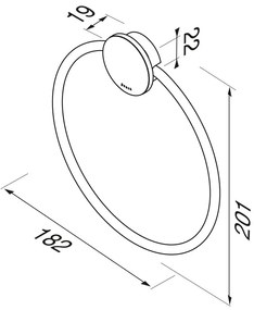 Geesa Opal handdoekring zwart metaal geborsteld