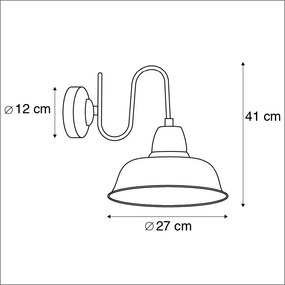 Vintage wandlamp bruin kantelbaar - Factory Landelijk / Rustiek E27 rond Binnenverlichting Lamp