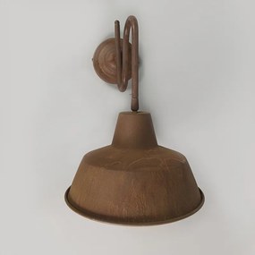 Industriële wandlamp roest met gouden binnenkant - Factory