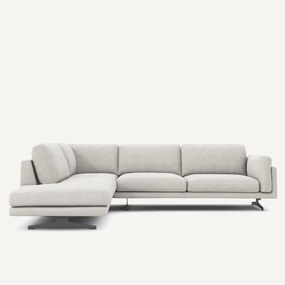 Hoekbank met longchair, gerecycled katoen, CÉSAR