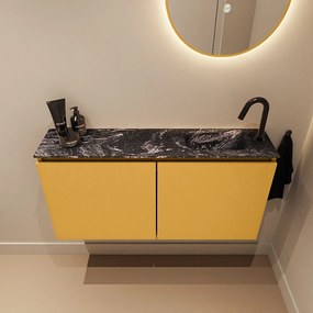 Mondiaz Ture DLux toiletmeubel 100cm ocher met wastafel lava rechts met kraangat