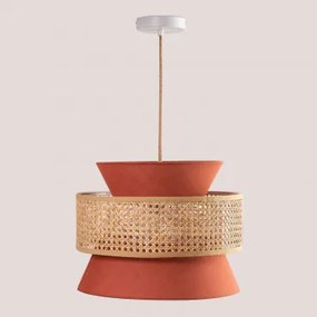 Hanglamp Van Rotan Yereh Rood – Klei - Sklum
