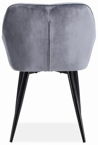 stoel K487, grijs - modern, doorgestikt, glamour, voor salon, eetkamer, VELVET
