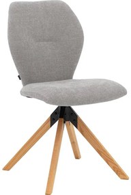 Goossens Eetkamerstoel Hera grijs stof leuning, modern design