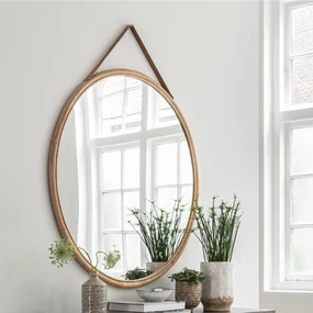 Must Living San Jose XL Grote Ronde Spiegel Van Rotan - 100x3cm