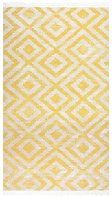 vidaXL Buitenkleed platgeweven 115x170 cm geel en beige