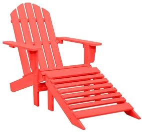 vidaXL Tuinstoel Adirondack met voetenbank massief vurenhout rood