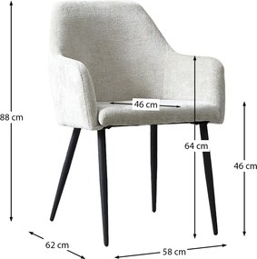Beige Eetkamerstoel Met Armleuningen