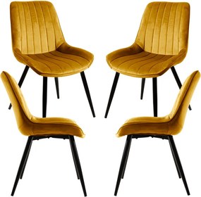 Set 4 Lene Fluwelen Stoelen