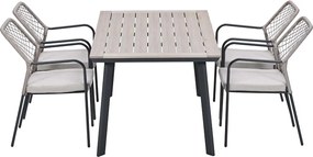 Garden Impressions Ross tuinset sand 5-delig - Penedo tuintafel 160x90 cm
