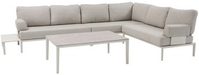 Hong Kong hoek loungeset 5 delig aluminium latte zand