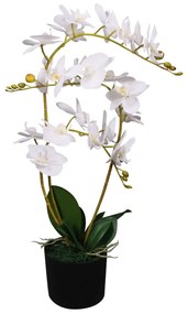 vidaXL Kunst orchidee plant met pot 65 cm wit