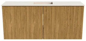 Mondiaz Joya DLux 90cm toiletmeubel oak met wastafel faye midden zonder kraangat meli
