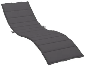 vidaXL Ligbedkussen 200x70x3 cm stof antracietkleurig