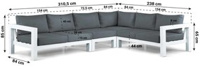 Hoek loungeset 6 personen Aluminium Wit  Lifestyle Garden Furniture Luca