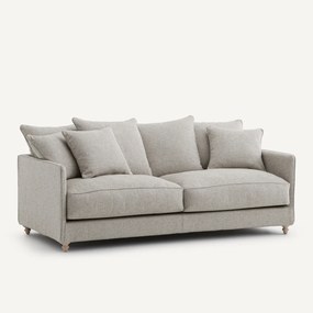 3-zits slaapbank van gestructureerde viscose en linnen, LAZARE