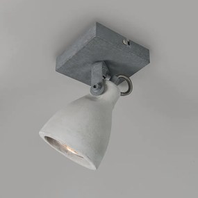 Set van 6 industriële Spot / Opbouwspot / Plafondspots grijs beton 1-lichts - Creto Industriele / Industrie / Industrial GU10 rond Binnenverlichting Lamp