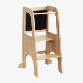 Sendoa Kids Houten Leerstoel Van Dennenhout Bruin – Natuurlijk Hout - Sklum