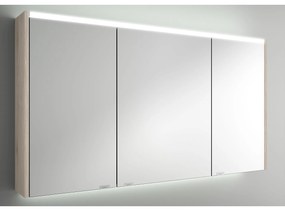 Muebles Ally spiegelkast met verlichting bovenkant 122x66cm licht eiken