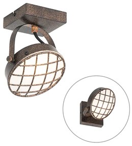QAZQA Vintage Spot / Opbouwspot / Plafondspot roestbruin - Tamina Industriele / Industrie / Industrial G9 rond Binnenverlichting Lamp