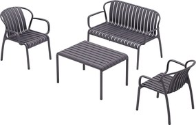 Garden Impressions Jade loungeset 4-delig - donker grijs