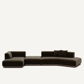 Open hoekbank links XL fluweel, Jacopo