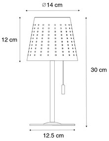 Buitenlamp met dimmer LED Set van 2 tafellamp met dimmeren zwart oplaadbaar en solar - Ferre Design IP44 Buitenverlichting