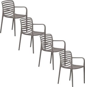Garden Impressions Mees tuinstoel taupe - 4 stuks