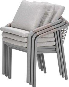 Garden Impressions Milou tuinstoel stapelbaar taupe - 4 stuks