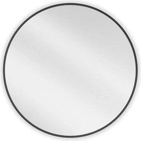 Mexen Loft ronde badkamerspiegel 70 cm, zwarte lijst - 9850-070-070-000-70