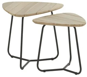 4 Seasons Outdoor | triangle coffee table teak set of 2 Bijzettafel houtkleur weerbestendig