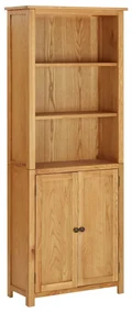 vidaXL Boekenkast met 2 deuren 70x30x180 cm massief eikenhout