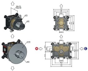 Hotbath Cobber Afbouwdeel thermostaat met stopkraan Chroom B012