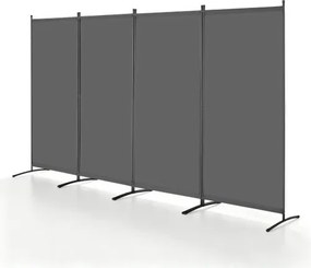 VEVOR Room Divider 4 Panelen Scherm 3464 x 1840 x 520 mm, Opvouwbaar Privacy Scherm & Draagbare Scheidingswand voor Ruimteverdeling, Vrijstaande Room Divider voor Kantoor Slaapkamer Studeerkamer, Grijs