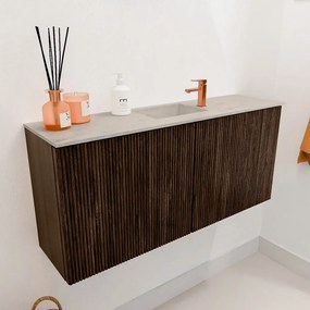 Mondiaz Joya DLux 90cm toiletmeubel walnut met wastafel faye midden 1 kraangat opalo