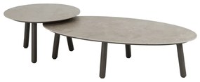 Taste by 4 Seasons Salute salontafel terre met rond keramisch tafelblad Ø 60 cm (H 35 cm) Loungetafel   bruin weerbestendig