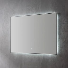 Lambini Designs Canto spiegel 100cm met spiegelverwarming, indirecte dimbare verlichting en mat zwarte lijst
