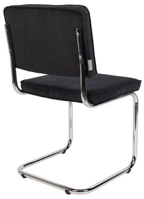 Zuiver Ridge Rib Eetkamerstoel Ribstof Zwart