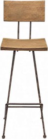 Barkruk hout&metaal - Zithoogte 75 cm