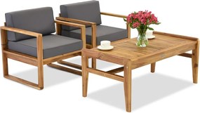 Acaciahouten tuinmeubelen Maskat Terras met Garden Point poefs