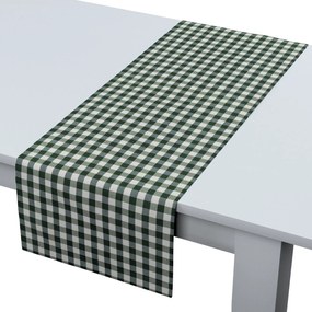 Dekoria Rechthoekige tafelloper, groen-witte ruit (1,5x1,5cm), 40 x 130 cm