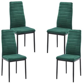 Set 4 Lauter Fluwelen Stoelen