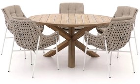 Manifesto Novara/ROUGH-Y Ø 150cm dining tuinset 6-delig