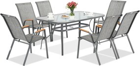 Garden Point tafelmeubel Modena/Bitonto grijs voor 6 personen