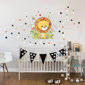 INSPIO Sticker - Leeuwtje met stippen